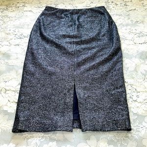 NWT MAGASCHONI | Metallic Wool Blend Pencil Skirt Shimmer with‎ Slit Size…